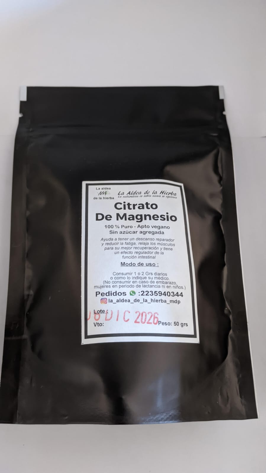Citrato de magnesio polvo 50 grs 